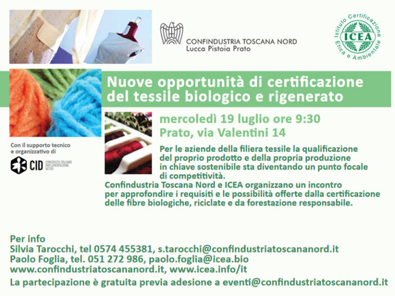 Nuove opportunità di certificazione del tessile biologico e rigenerato