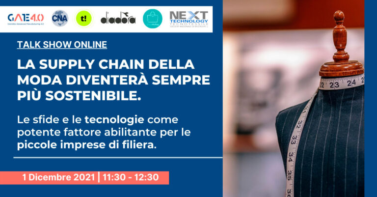 GATE Talk: partecipa al webinar del 1° Dicembre sulla sostenibilità della supply chain della moda