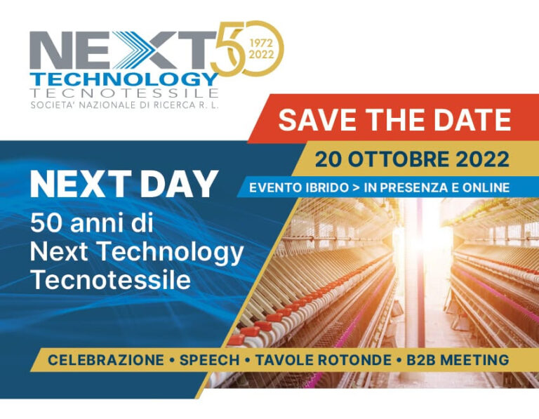 [SAVE THE DATE] 50 anni di Next Technology Tecnotessile al NEXT DAY