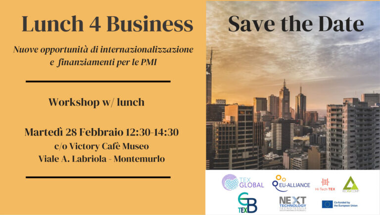 Lunch 4 Business – Opportunità di internazionalizzazione e finanziamenti durante il pranzo di lavoro