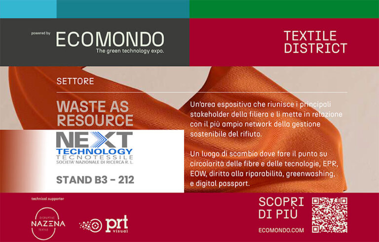 Next Technology Tecnotessile  – 27° edizione di ECOMONDO: ricevi i biglietti omaggio